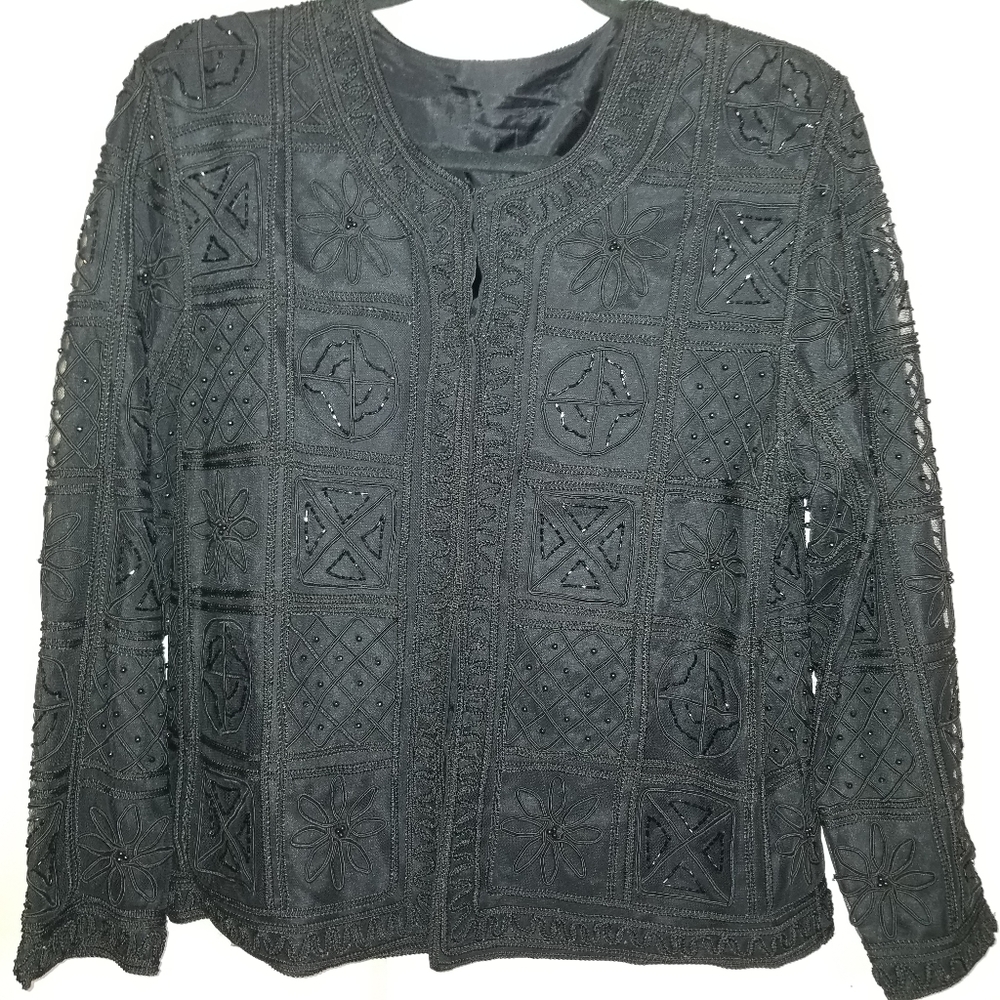 Black blazer w/sequined pattern
